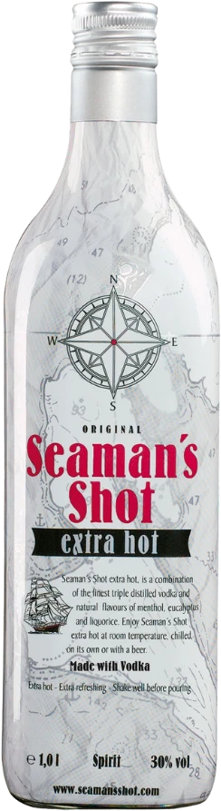 Seamans Shot Vodka - Extra Hot 30% 1,0l 3 Seamans Shot Vodka - Extra Hot 30% 1,0l