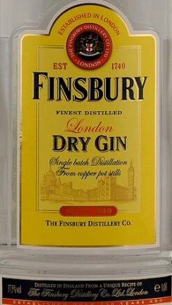 Finsbury London Dry Gin 37,5% 1,0l -Alkohol Rabatte unbekannt f4ba